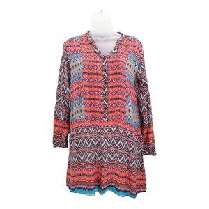 Feathers by Tolani Anthropologie Women's Long Sleeve Boho Dress Tunic Size Small